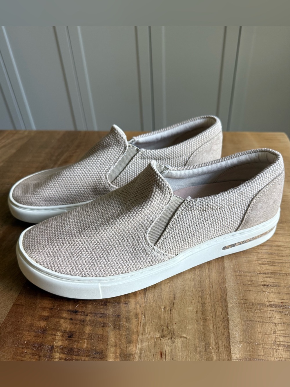Birkenstock Slip-On Women’s Oswego Canvas Sneakers in Sandcastle